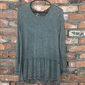 Peplum Gray Top